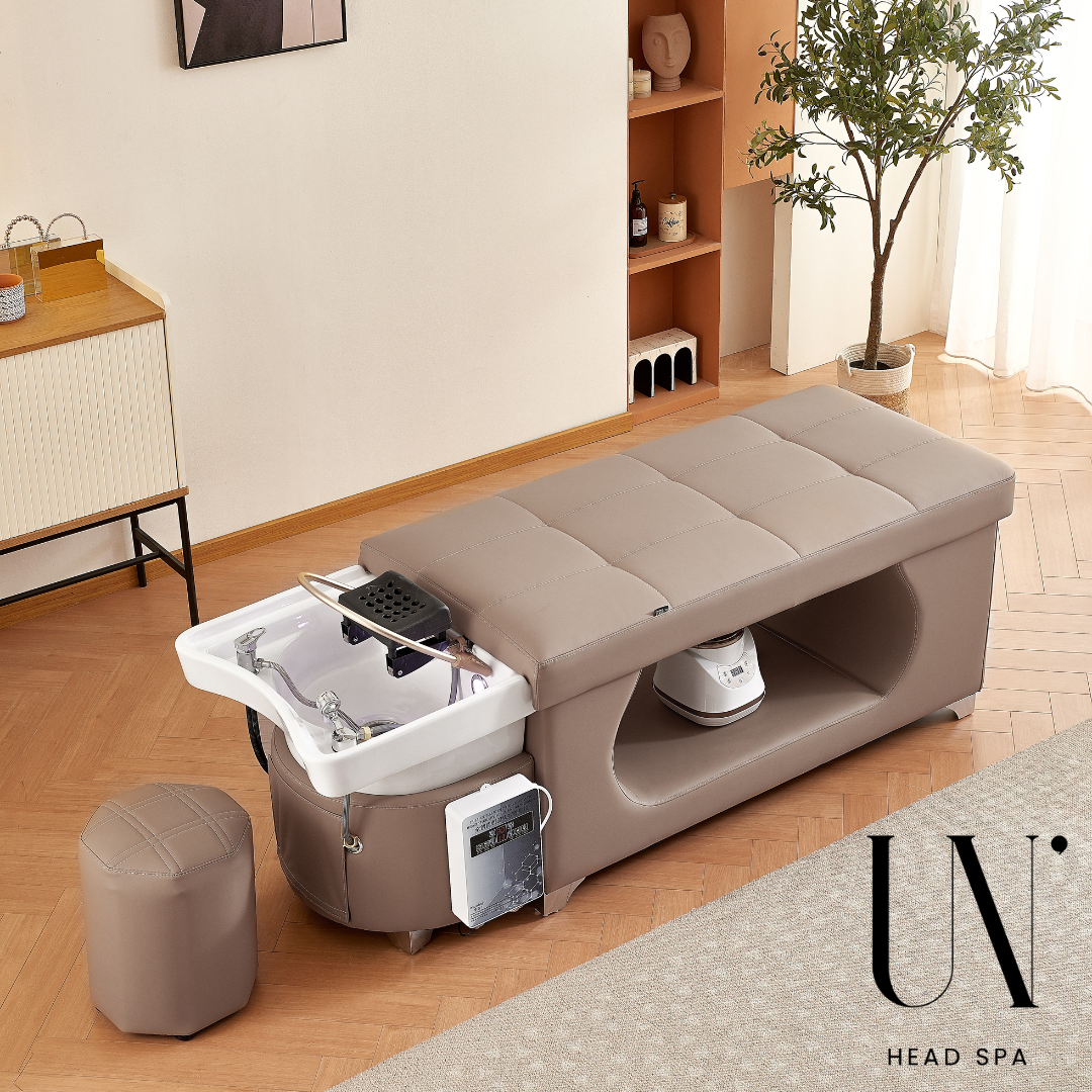 Notre table head spa hikari avec lavabo en céramique équipement head spa disponible en Europe et en Suisse