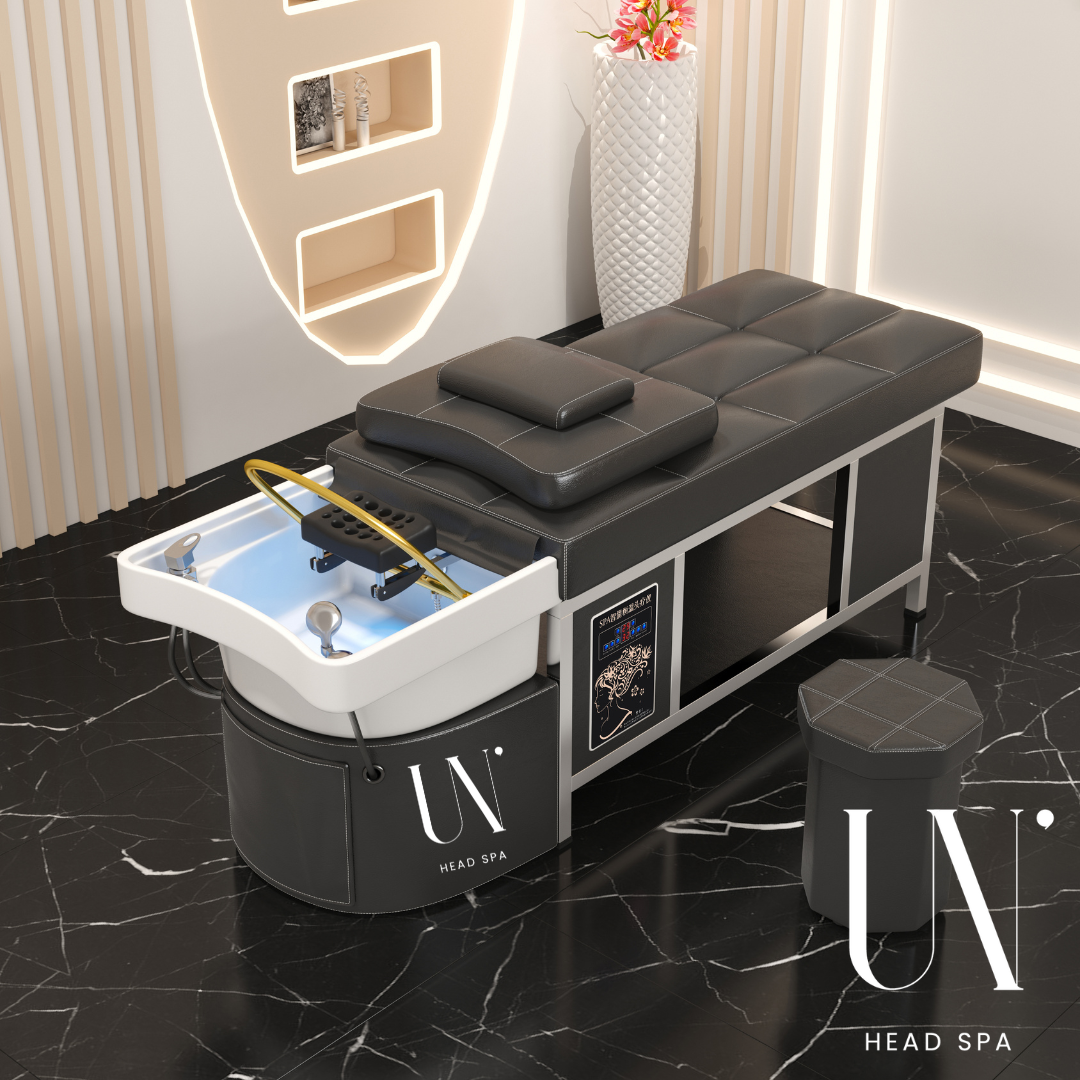 Vue de notre Table head spa kiyomi noir disponible en Europe et en Suisse