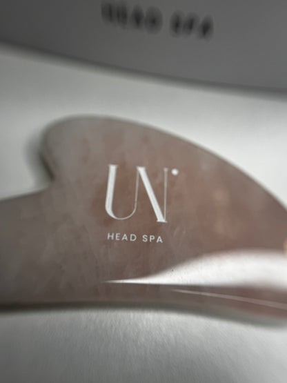 Gua Sha en Quartz rose outil head spa